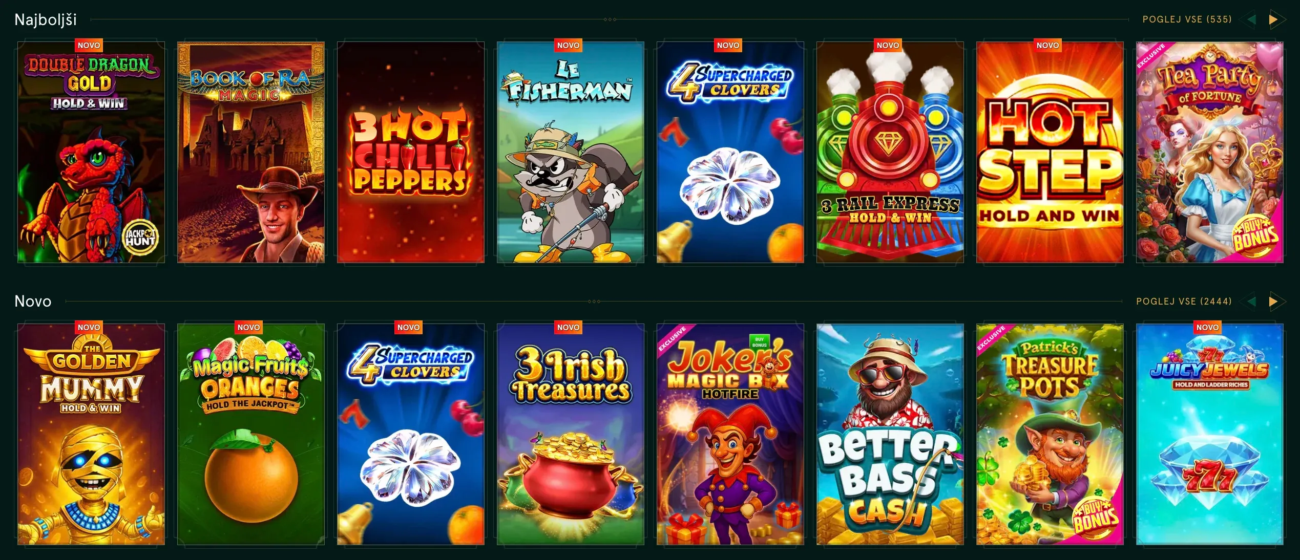 Igre v igralnici Casinia